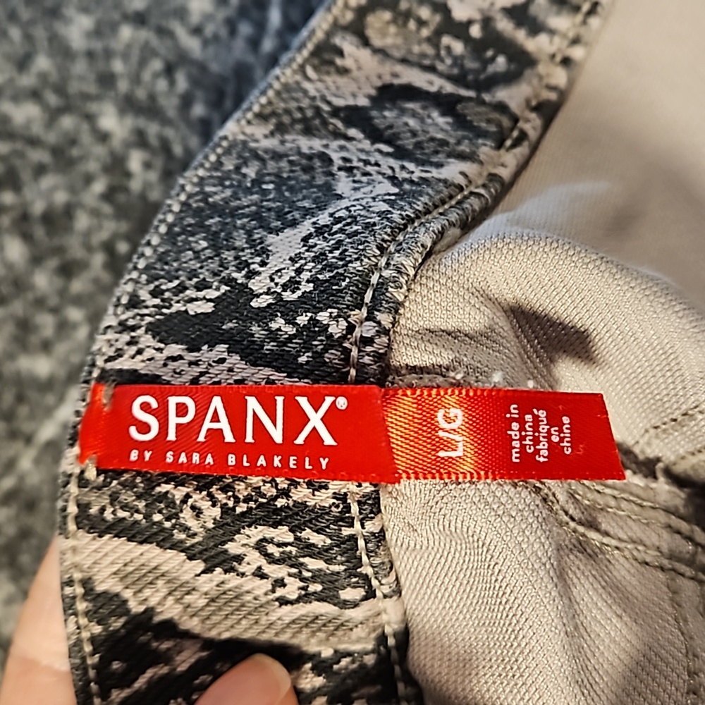 Spanx Taupe Snake Print Jean Ankle Leggings Animal Print Women's Size Large - Picture 4 of 5